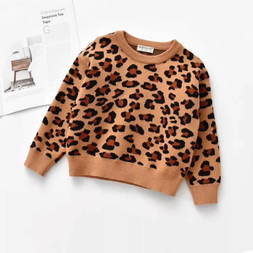 Cheetah Print Crew Neck Sweater