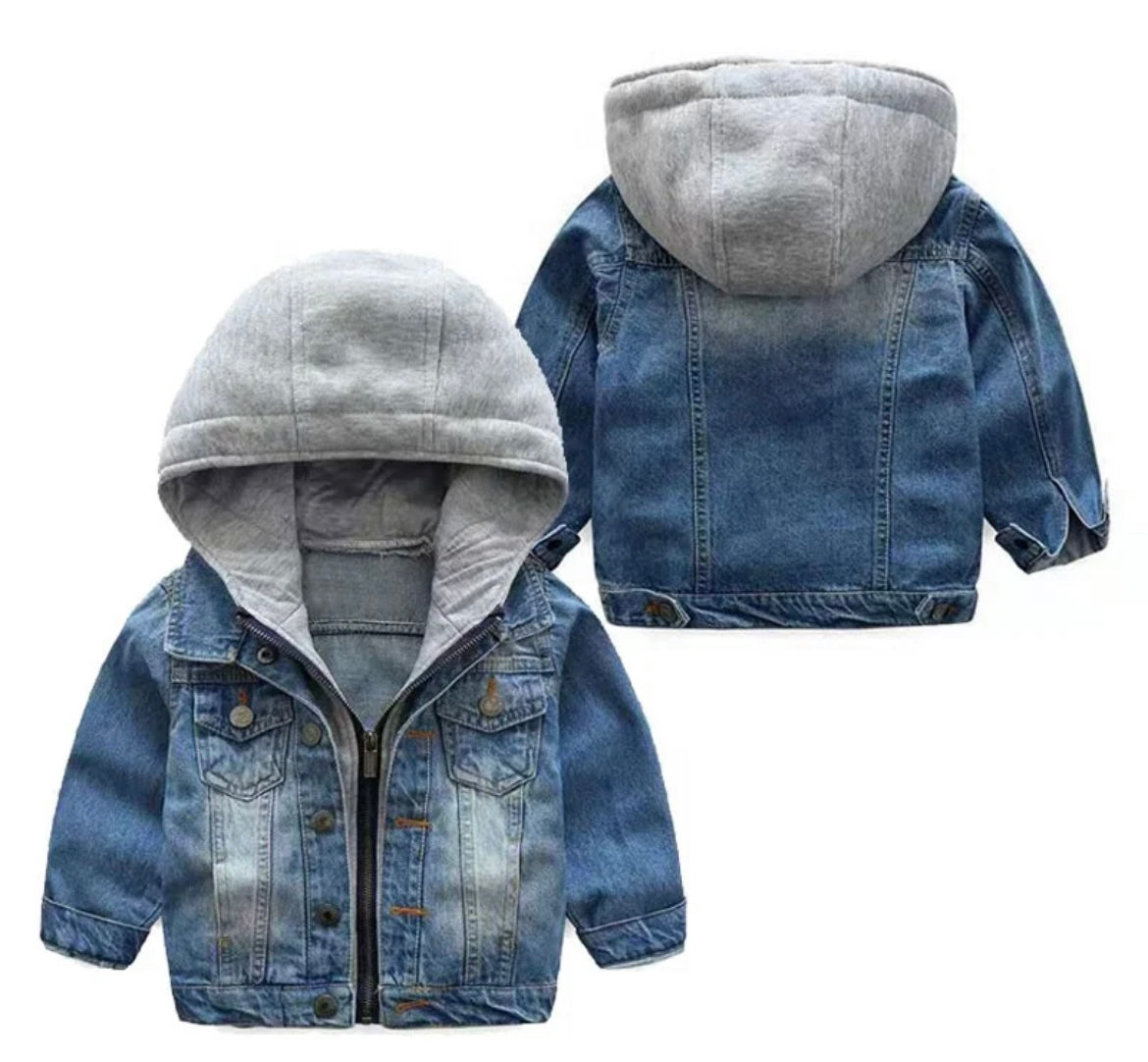 Hooded Denim Zipper Jacket