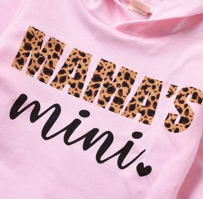 Close-up of the soft fabric and trendy design of the “Moms Mini Me Hoodie,” highlighting its quality and comfort.